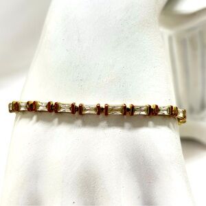 Kendra Scott, Gold And Crystal Bracelet, 8”